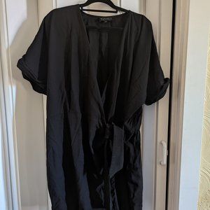 Eloquii mini wrap romper in black